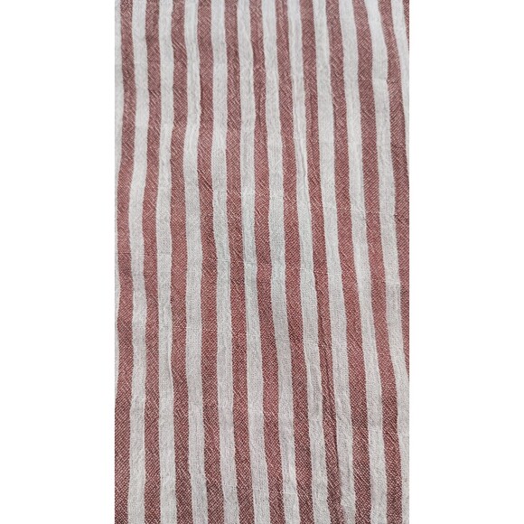 Treasure & Bond Boyfriend Fit Button Down Blouse Muted Red and White Striped Sm. - Picture 5 of 10